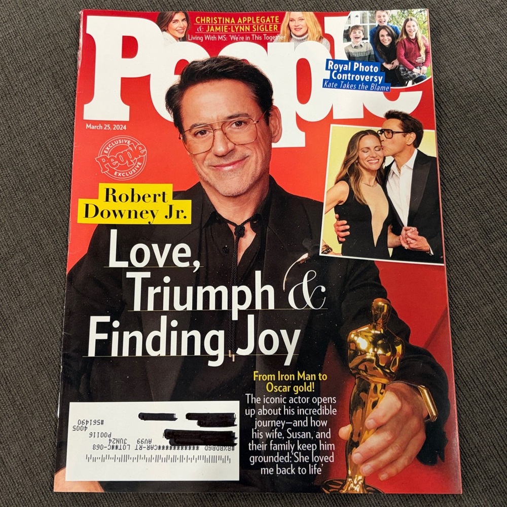 People Magazine - March 25 2024 - Robert Downey Jr    women’s magazines iron man